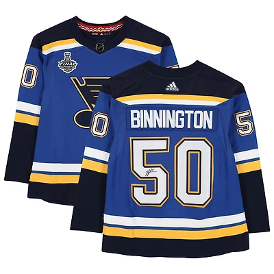 Jordan Binnington St. Louis Blues Maillot Authentique Adidas Bleu Autographié