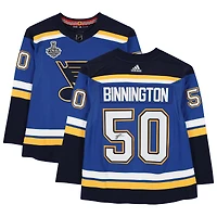 Jordan Binnington St. Louis Blues Maillot Authentique Adidas Bleu Autographié