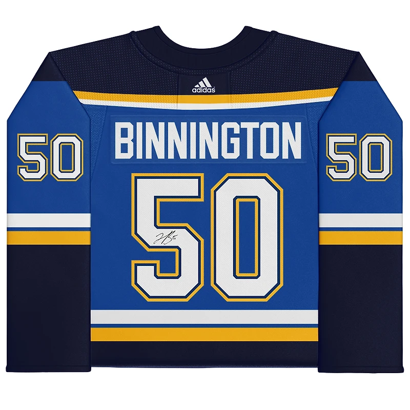 Jordan Binnington St. Louis Blues Autographed Blue adidas Jersey 