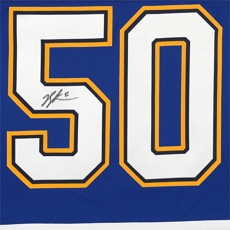 Jordan Binnington St. Louis Blues Autographed Blue Fanatics Breakaway Jersey