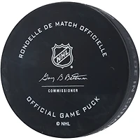 Rondelle de match officielle autographiée par Jordan Binnington des Blues de St. Louis