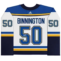 Maillot adidas blanc dédicacé par Jordan Binnington des St. Louis Blues