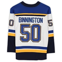 Maillot blanc dédicacé Fanatics Breakaway des Blues de St. Louis par Jordan Binnington