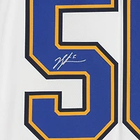 Maillot blanc dédicacé Fanatics Breakaway des Blues de St. Louis par Jordan Binnington