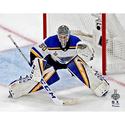 Jordan Binnington St. Louis Blues Unsigned 2019 Stanley Cup Final Game 5 Net vs. Boston Bruins Photograph
