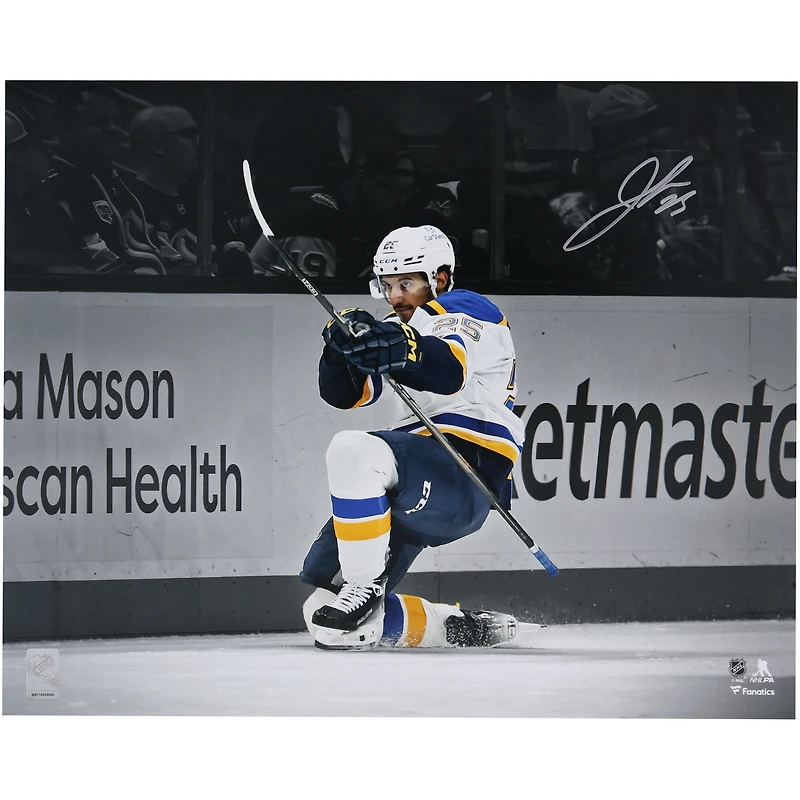 Jordan Kyrou St. Louis Blues Autographed 16" x 20" White Jersey Celebration Photograph