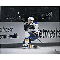 Jordan Kyrou St. Louis Blues Autographed 16" x 20" White Jersey Celebration Photograph