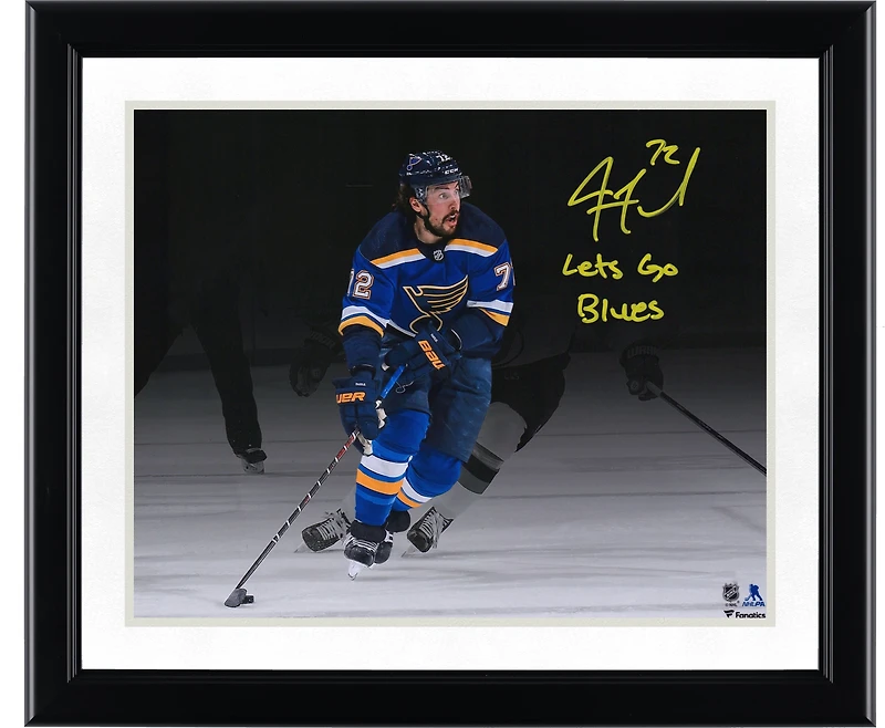 Justin Faulk St. Louis Blues Autographed 11" x 14" Spotlight Photograph with "Let's Go Blues" Inscription - Limited Edition of 20