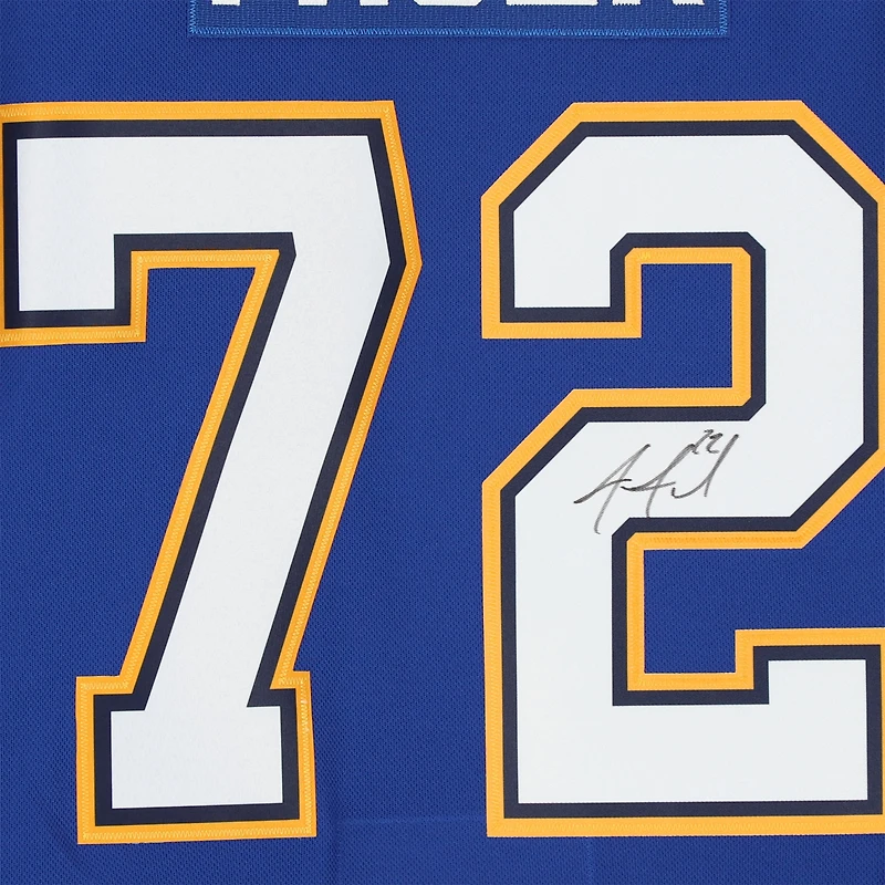 Maillot Adidas authentique bleu autographié par Justin Faulk des St. Louis Blues