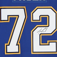 Maillot Adidas authentique bleu autographié par Justin Faulk des St. Louis Blues