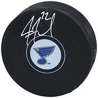 Rondelle de hockey dédicacée par Justin Faulk des Blues de St. Louis