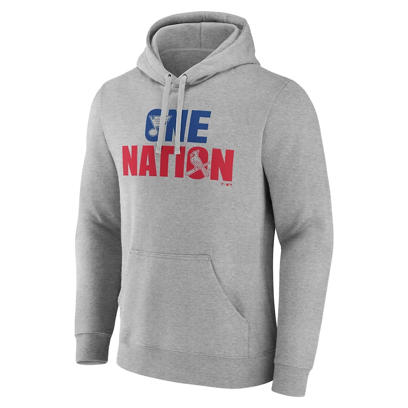 Men's Fanatics  Gray St. Louis Blues Cardinals One Nation Pullover Hoodie