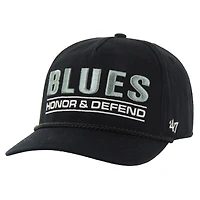 Casquette ajustable Hitch pour homme '47 Black St. Louis Blues OHT Military Appreciation Homeland Honor and Defend