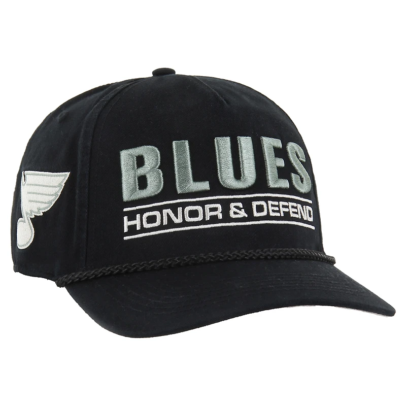 Casquette ajustable Hitch pour homme '47 Black St. Louis Blues OHT Military Appreciation Homeland Honor and Defend