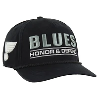 Casquette ajustable Hitch pour homme '47 Black St. Louis Blues OHT Military Appreciation Homeland Honor and Defend