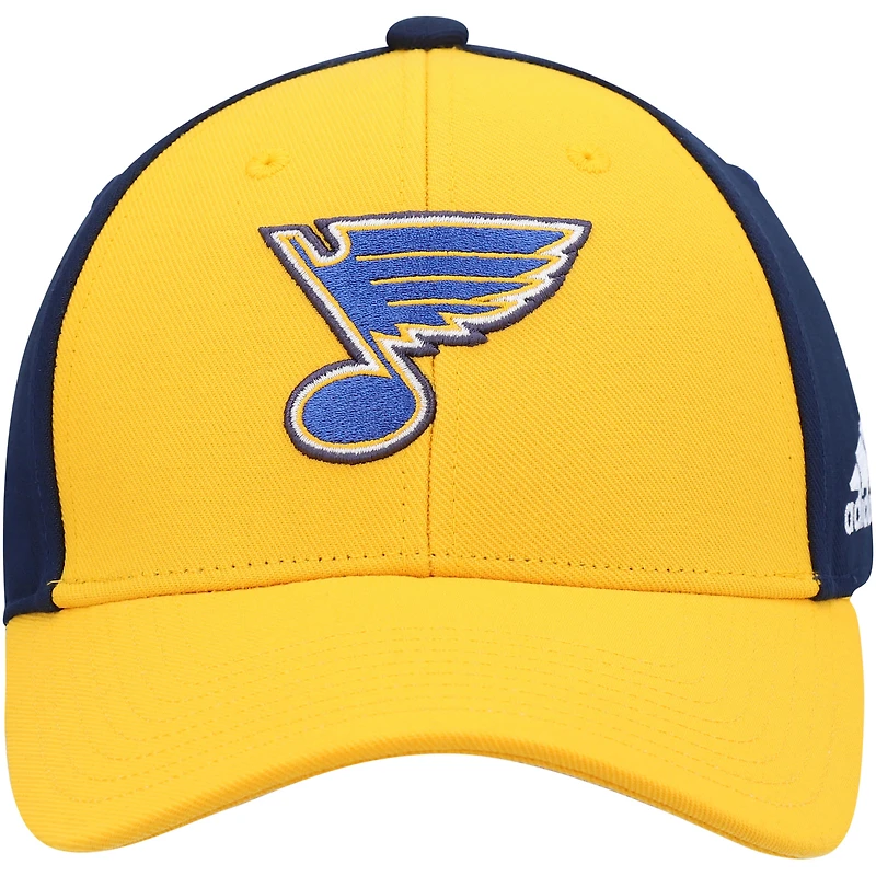 Casquette réglable adidas pour hommes, or/marine, St. Louis Blues Team