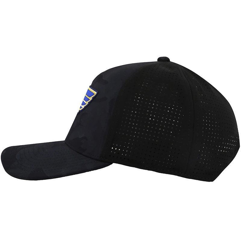 Men's American Needle  Black St. Louis Blues Valin Camo Super Tech Vented Adjustable Hat