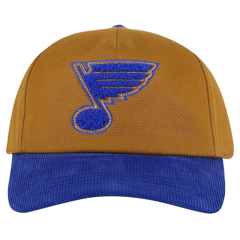 Casquette ajustable Burnett pour homme, couleur marron/bleu, des Blues de St. Louis, American Needle
