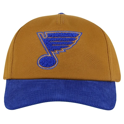 Casquette ajustable Burnett pour homme, couleur marron/bleu, des Blues de St. Louis, American Needle