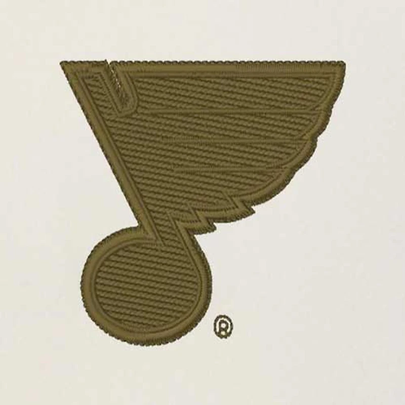 Men's Antigua Cream/Olive St. Louis Blues Intrepid Sand Raglan Long Sleeve Hoodie T-Shirt