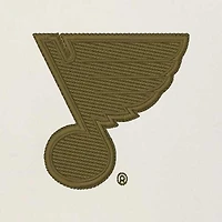 Men's Antigua Cream/Olive St. Louis Blues Intrepid Sand Raglan Long Sleeve Hoodie T-Shirt