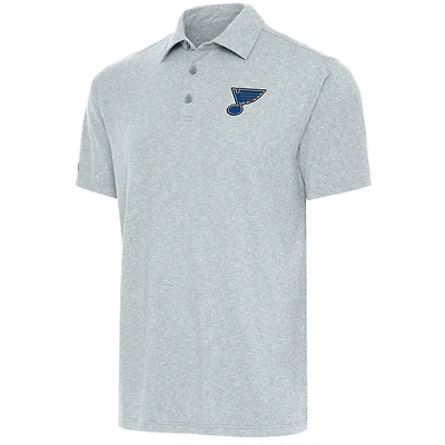 Men's Antigua  Heather Gray St. Louis Blues Par Polo