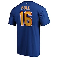 Men's Brett Hull Blue St. Louis Blues Authentic Stack Retired Player Name & Number T-Shirt