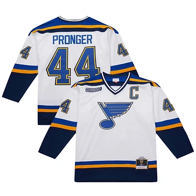 Maillot de jeu puissance blanc Chris Pronger des Blues St. Louis 1999-2000 pour homme