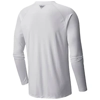 Men's  Columbia White St. Louis Blues Terminal Tackle Omni-Shade Raglan Long Sleeve T-Shirt