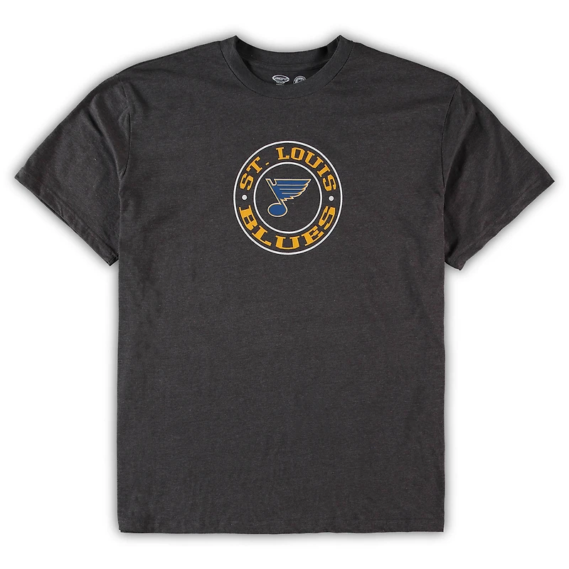 Ensemble de nuit T-shirt et short Concepts Sport bleu/charbon chiné pour hommes St. Louis Blues Big & Tall