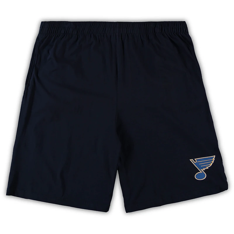 Ensemble de nuit T-shirt et short Concepts Sport bleu/charbon chiné pour hommes St. Louis Blues Big & Tall