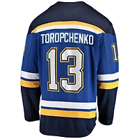 Men's Fanatics Alexey Toropchenko Blue St. Louis Blues Home Breakaway Jersey