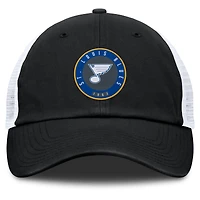 Casquette ajustable Averie Trucker noire/blanche pour hommes de la marque Fanatics des Blues de St. Louis