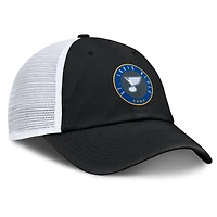 Casquette ajustable Averie Trucker noire/blanche pour hommes de la marque Fanatics des Blues de St. Louis