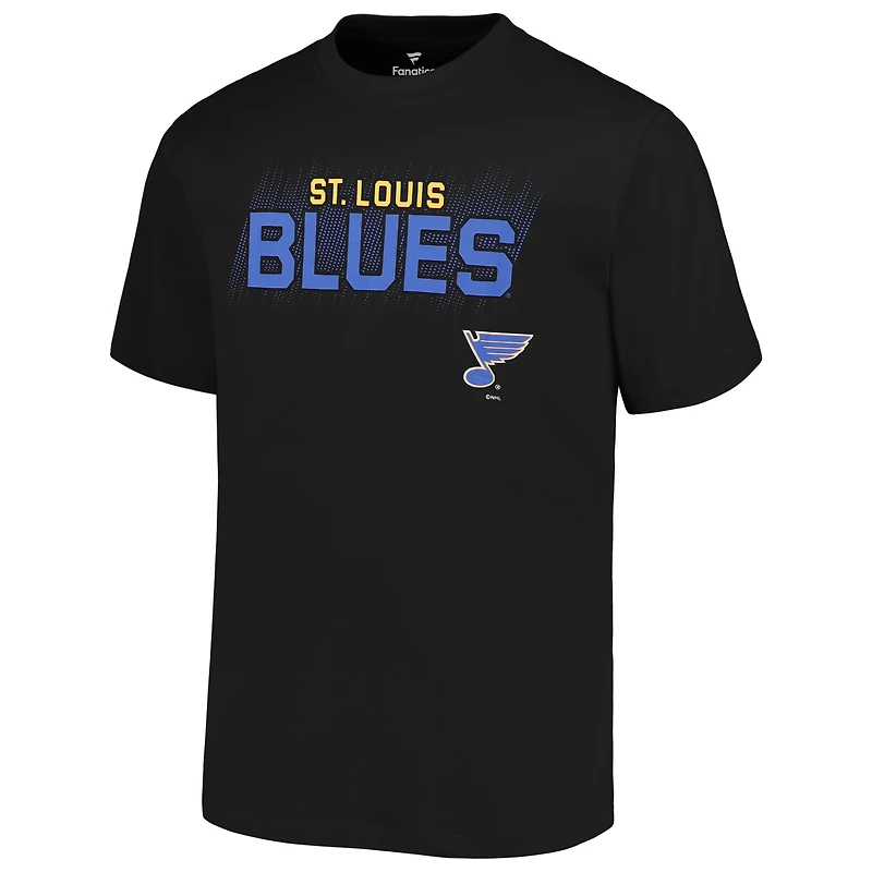 T-shirt noir Fanatics St. Louis Blues Big & Tall avec mot-symbole pour hommes