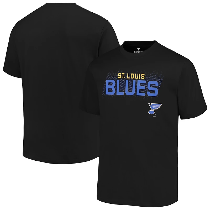 T-shirt noir Fanatics St. Louis Blues Big & Tall avec mot-symbole pour hommes