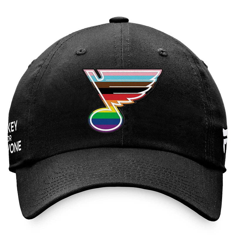 Men's Fanatics Black St. Louis Blues Team Logo Pride Adjustable Hat