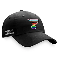Men's Fanatics Black St. Louis Blues Team Logo Pride Adjustable Hat