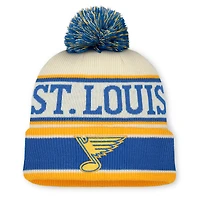 Men's Fanatics Blue/Cream St. Louis Blues 2025 NHL Winter Classic Cuffed Knit Hat with Pom