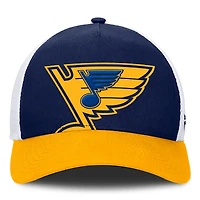 Men's Fanatics Blue/Gold St. Louis Blues Authentic Pro A-Frame Rink Adjustable Hat