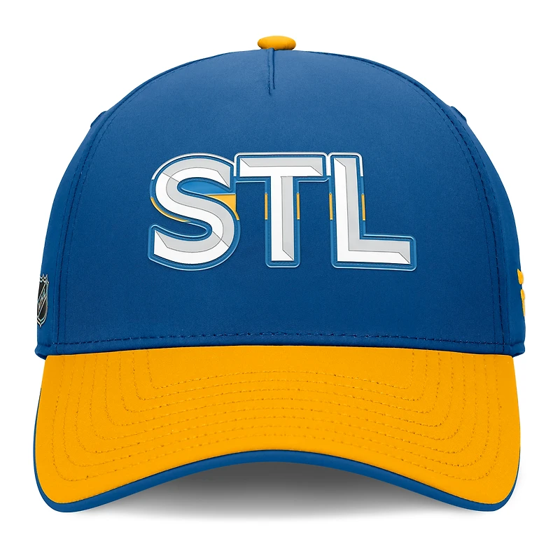 Men's Fanatics Blue/Gold St. Louis Blues Authentic Pro Rink Team Code Flex Hat