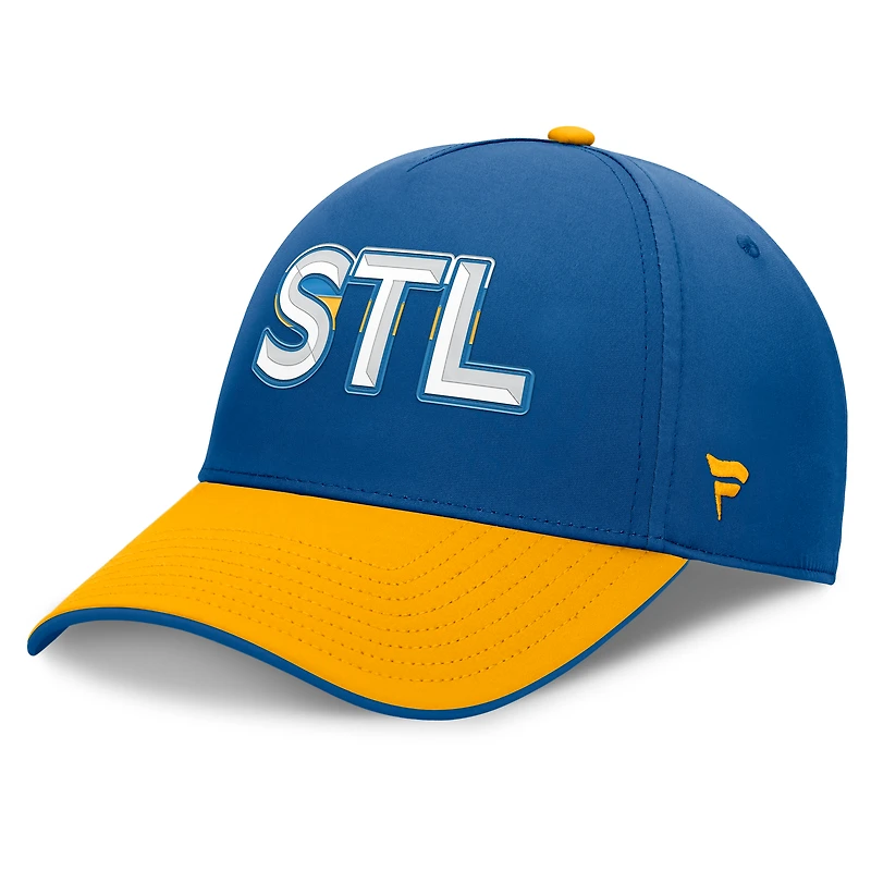 Men's Fanatics Blue/Gold St. Louis Blues Authentic Pro Rink Team Code Flex Hat