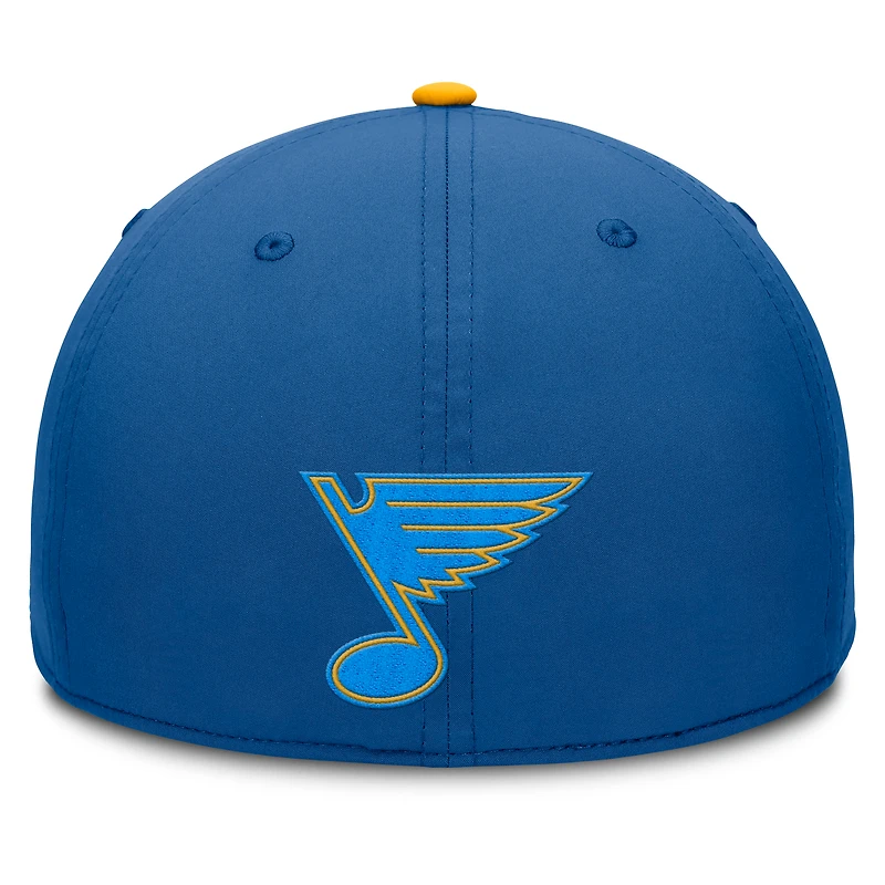 Casquette Flex authentique Pro Rink Team Code des Blues de St. Louis pour homme, bleu/or