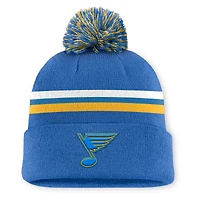 Bonnet en tricot à revers et pompon authentique Pro Rink des Blues de Saint-Louis pour homme