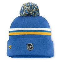 Bonnet en tricot à revers et pompon authentique Pro Rink des Blues de Saint-Louis pour homme