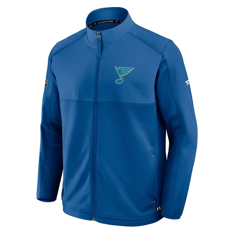 Veste zippée intégrale Fanatics Blue Authentic Pro Rink des Blues de Saint-Louis pour homme