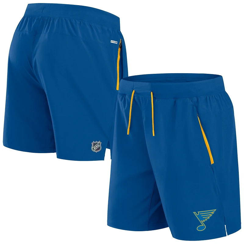 Short de performance authentique Pro Rink bleu Fanatics des Blues Saint-Louis pour homme
