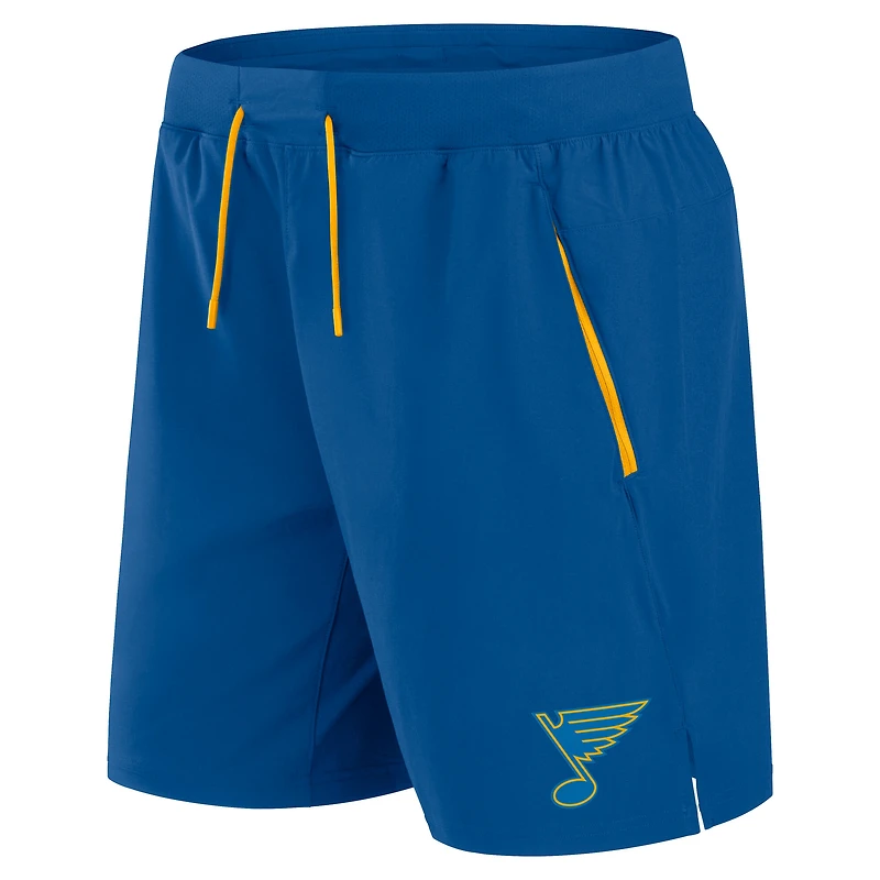 Short de performance authentique Pro Rink bleu Fanatics des Blues Saint-Louis pour homme