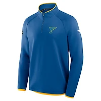 Men's Fanatics Blue St. Louis Blues Authentic Pro Rink Raglan Quarter-Zip Pullover