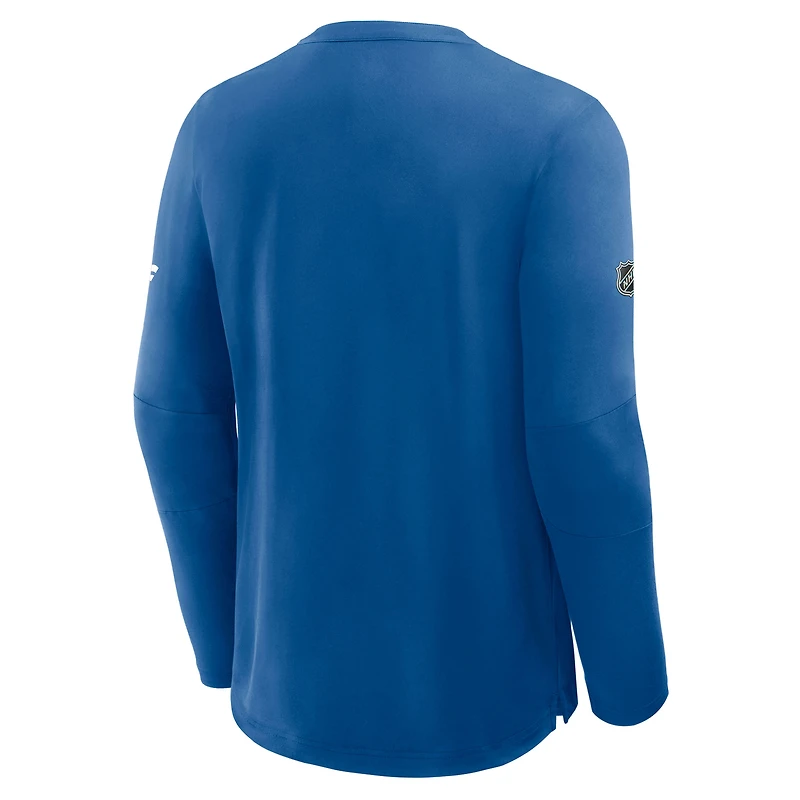 T-shirt à manches longues Fanatics Blue Authentic Pro Rink Tech des Blues de Saint-Louis pour homme